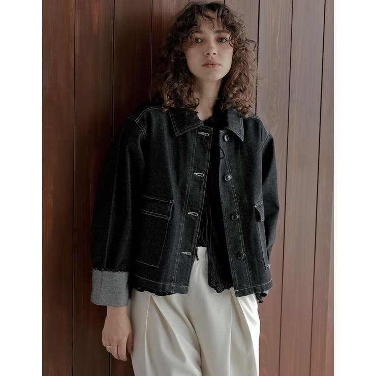 [2025AW COLLECTION]デニムショートカバーオール | Re:EDIT | 詳細画像3 