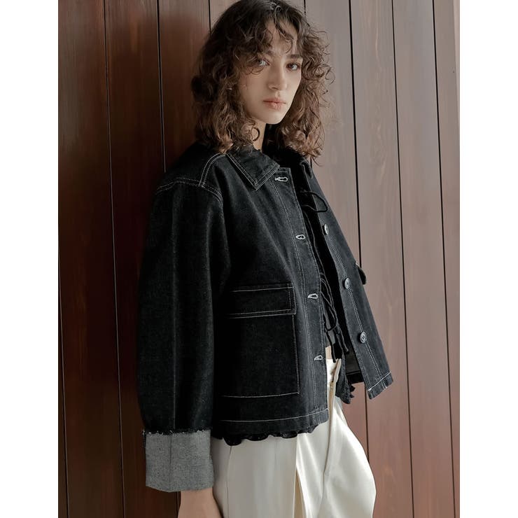 [2025AW COLLECTION]デニムショートカバーオール | Re:EDIT | 詳細画像10 