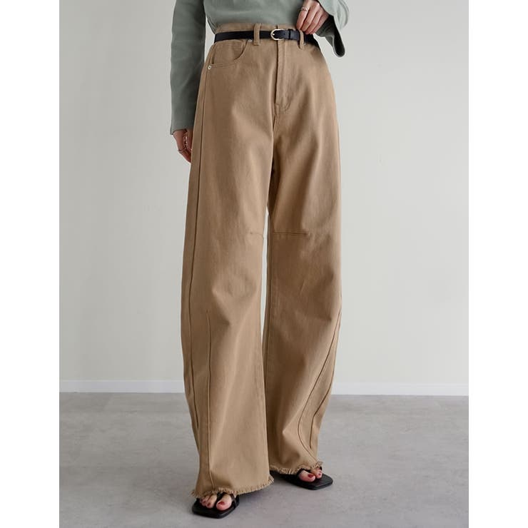 [低身長/高身長サイズ有]カツラギバレルレッグカーブパンツ | Re:EDIT | 詳細画像9 