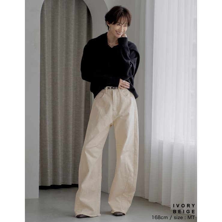 [低身長/高身長サイズ有]カツラギバレルレッグカーブパンツ | Re:EDIT | 詳細画像27 