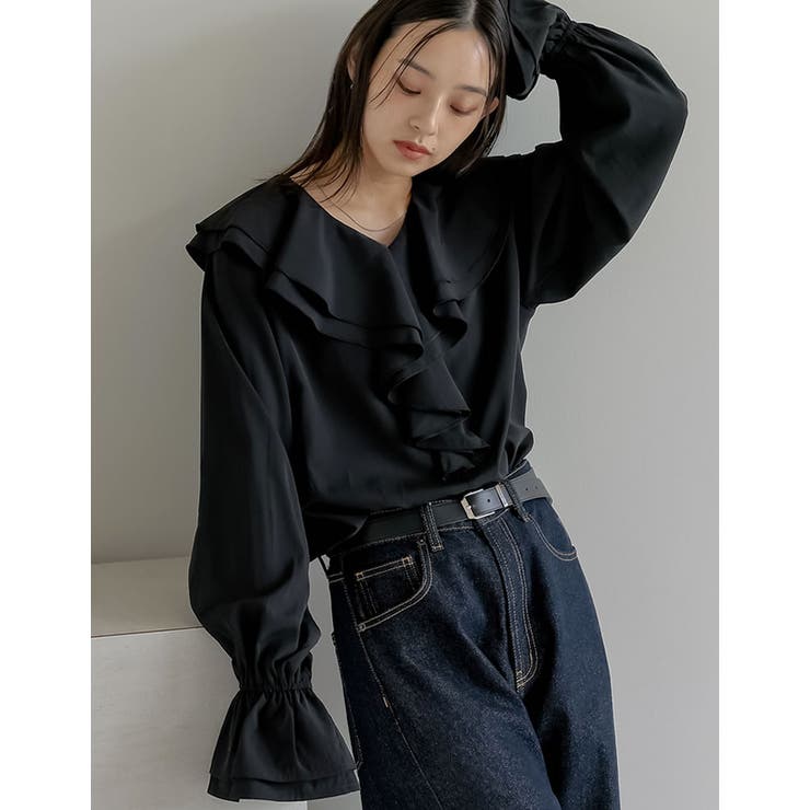 シアーエアリーラッフルカラーブラウス | Re:EDIT | 詳細画像3 