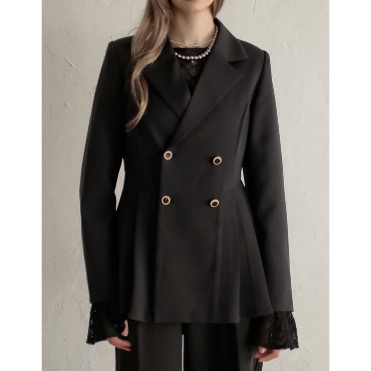 ダブルボタンタックプリーツテーラージャケット | Re:EDIT | 詳細画像4 