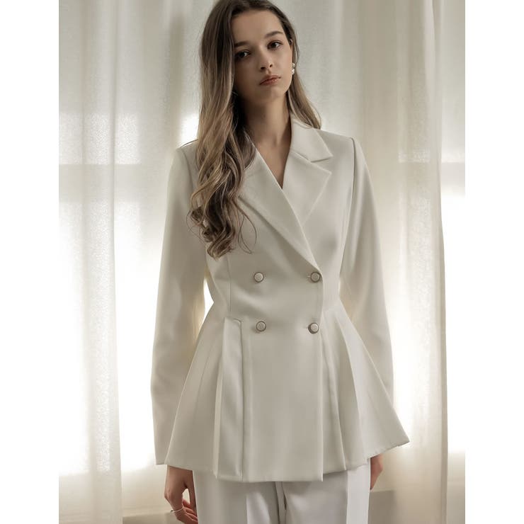 ダブルボタンタックプリーツテーラージャケット | Re:EDIT | 詳細画像10 