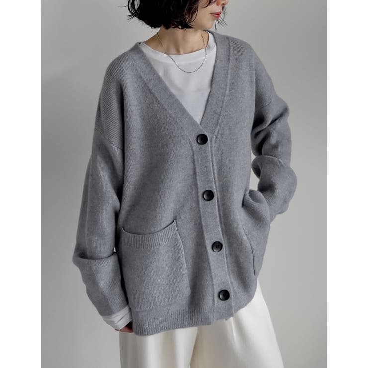 グレー(503) | [2025AW COLLECTION]もっちりニットベーシックカーディガン | Re:EDIT