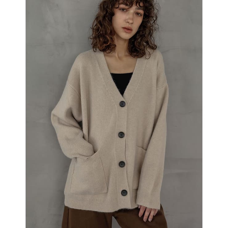 グレージュ(603) | [2025AW COLLECTION]もっちりニットベーシックカーディガン | Re:EDIT