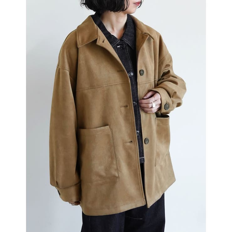 キャメル(704) | [2025AW COLLECTION]フェイクスウェードシャツジャケット | Re:EDIT