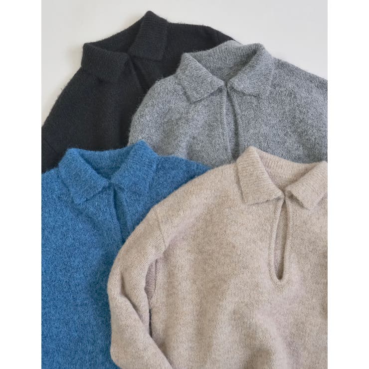 起毛ブークレニットホック付き2WAYトップス | Re:EDIT | 詳細画像2 