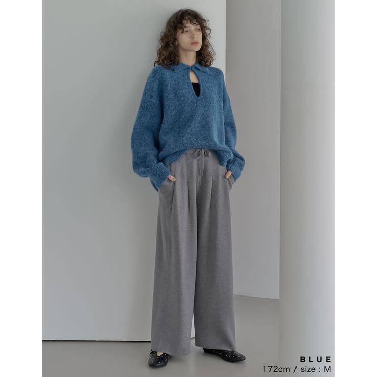 起毛ブークレニットホック付き2WAYトップス | Re:EDIT | 詳細画像9 