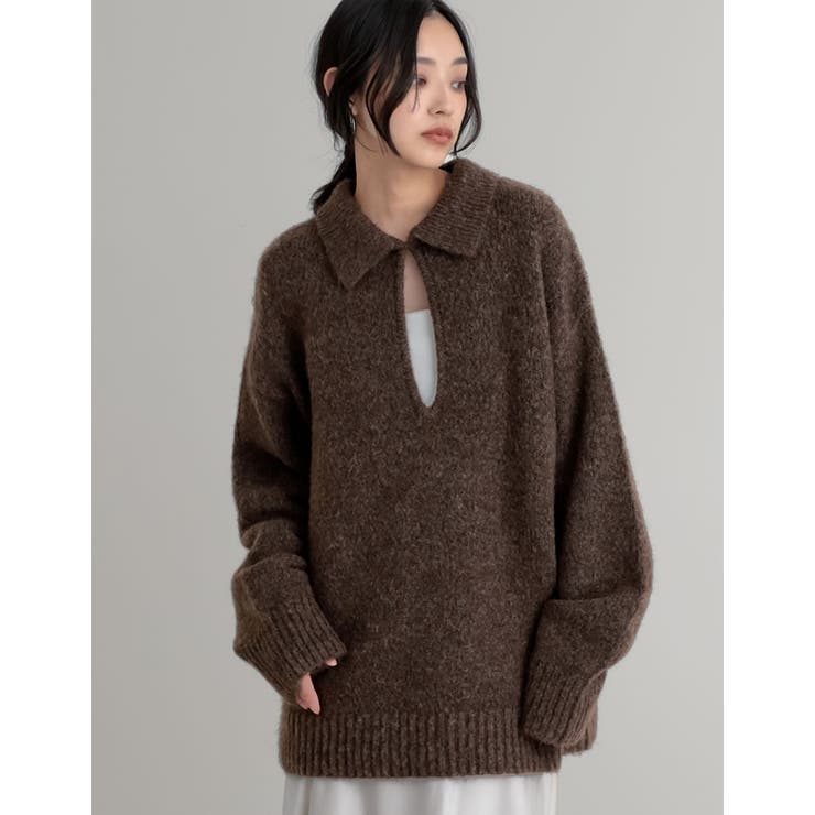 新色追加][2025AW COLLECTION]起毛ブークレニットホック付き2…[品番