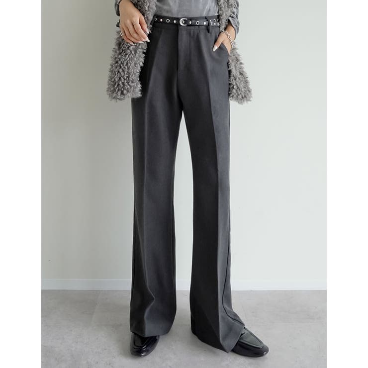 チャコールグレー(703) | 微起毛ツイルストレートスラックス | Re:EDIT