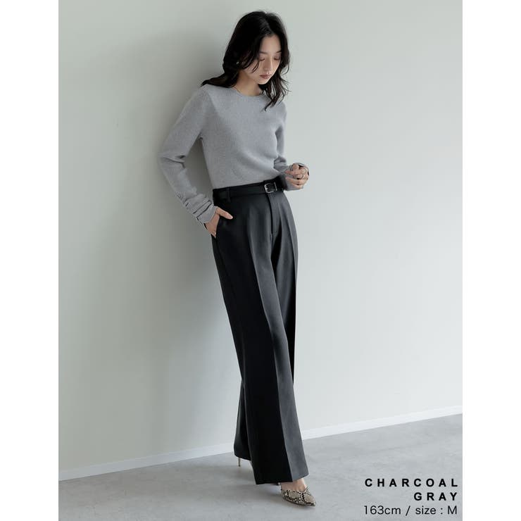 [アルガンオイル加工][低身長 高身長サイズ有]微起毛ツイルストレートスラックス | Re:EDIT | 詳細画像30 