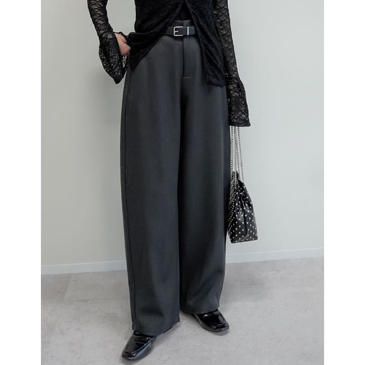 [アルガンオイル加工][低身長/高身長サイズ有]微起毛ツイルカーブパンツ | Re:EDIT | 詳細画像4 