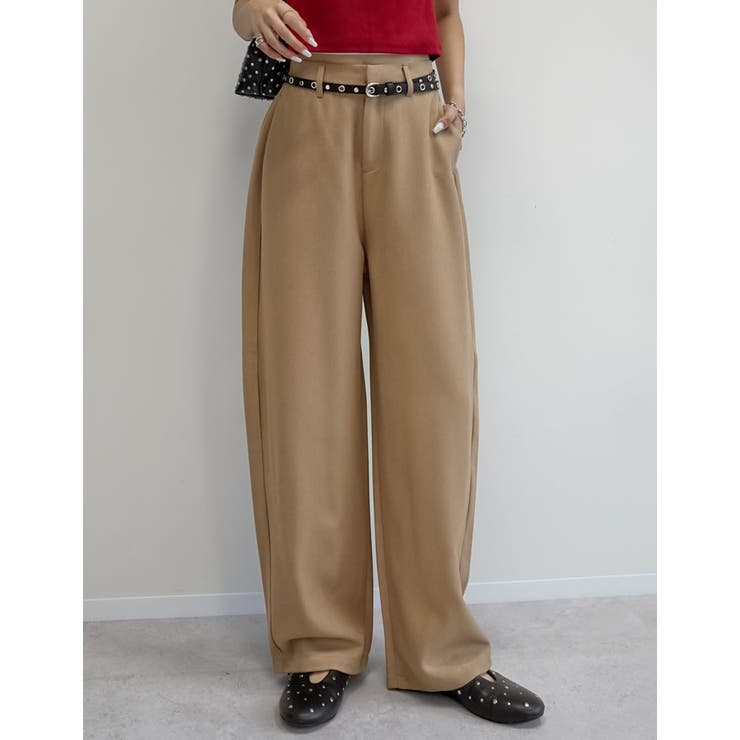 [アルガンオイル加工][低身長/高身長サイズ有]微起毛ツイルカーブパンツ | Re:EDIT | 詳細画像5 