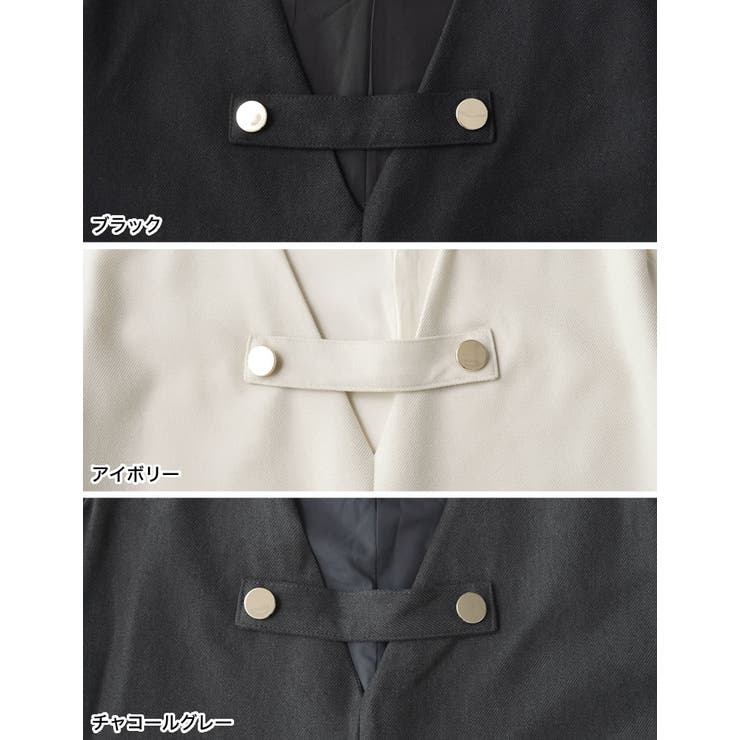 微起毛ツイルゴールドボタン付きサロペット | Re:EDIT | 詳細画像19 