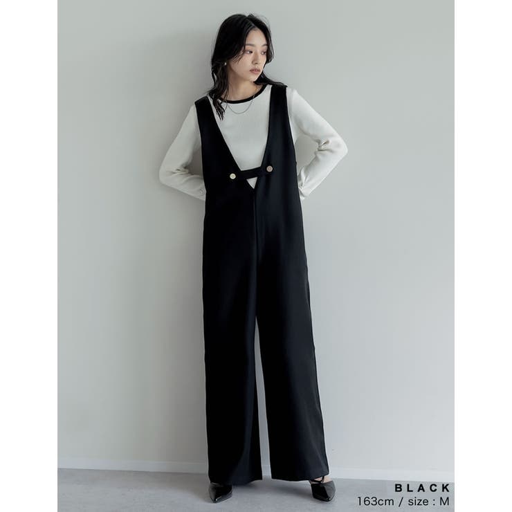 微起毛ツイルゴールドボタン付きサロペット | Re:EDIT | 詳細画像14 