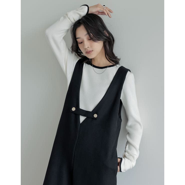 微起毛ツイルゴールドボタン付きサロペット | Re:EDIT | 詳細画像15 