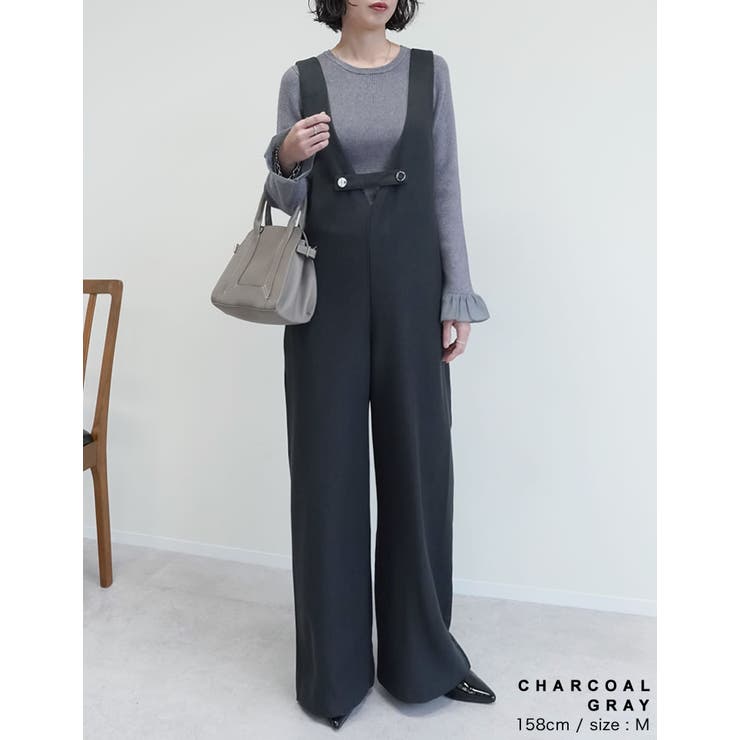 微起毛ツイルゴールドボタン付きサロペット | Re:EDIT | 詳細画像16 