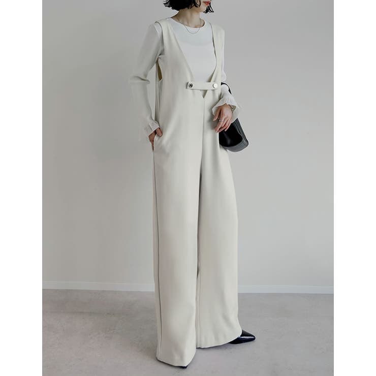 微起毛ツイルゴールドボタン付きサロペット | Re:EDIT | 詳細画像21 