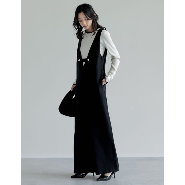 微起毛ツイルゴールドボタン付きサロペット | Re:EDIT | 詳細画像23 