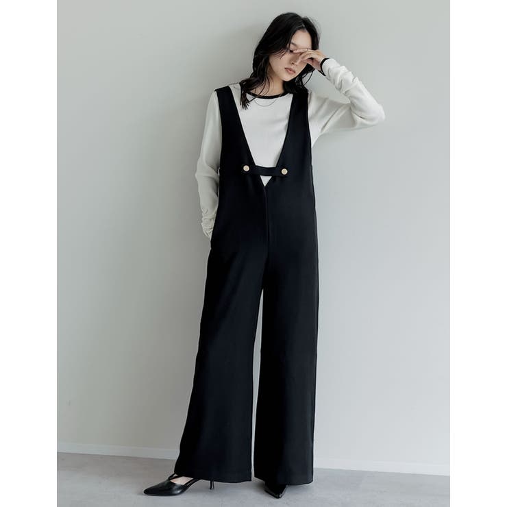 微起毛ツイルゴールドボタン付きサロペット | Re:EDIT | 詳細画像25 