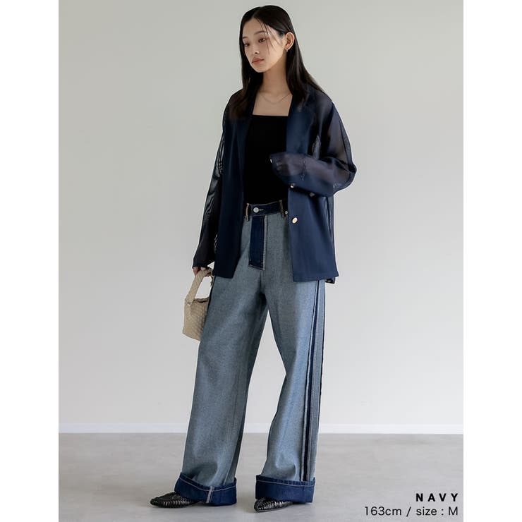 鹿の子メッシュ長袖テーラードジャケット | Re:EDIT | 詳細画像7 