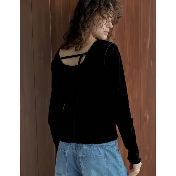 [2025AW COLLECTION]シアーフロッキーベロアバックベルト長袖トッ… | Re:EDIT | 詳細画像2 