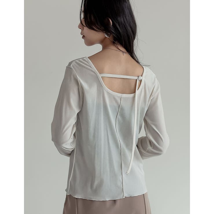 [2025AW COLLECTION]シアーフロッキーベロアバックベルト長袖トッ… | Re:EDIT | 詳細画像3 