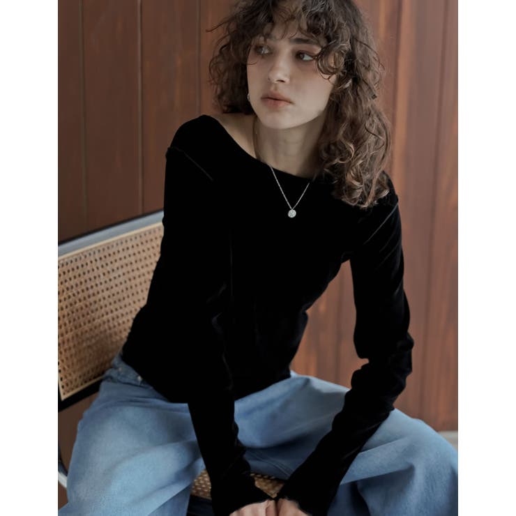 [2025AW COLLECTION]シアーフロッキーベロアバックベルト長袖トッ… | Re:EDIT | 詳細画像7 