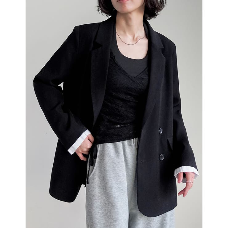 シャツレイヤードデザインテーラードジャケット | Re:EDIT | 詳細画像4 