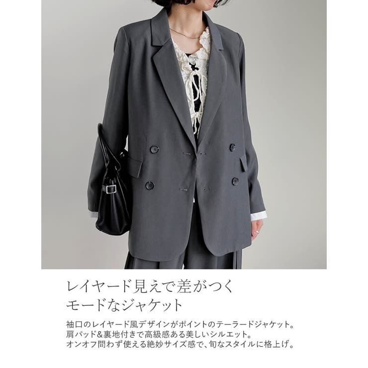 シャツレイヤードデザインテーラードジャケット | Re:EDIT | 詳細画像6 