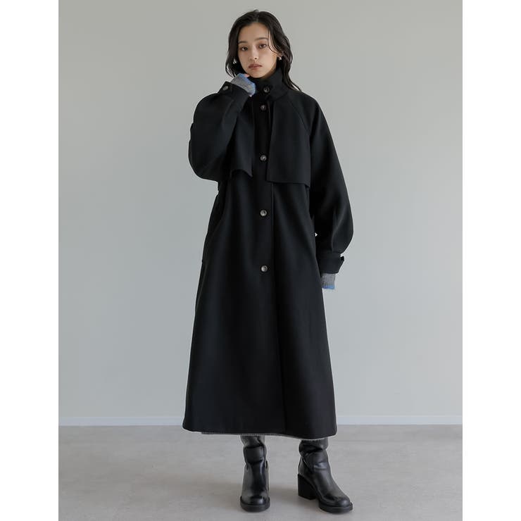 [2025AW COLLECTION]ウールタッチベルト付きステンカラーコート | Re:EDIT | 詳細画像4 