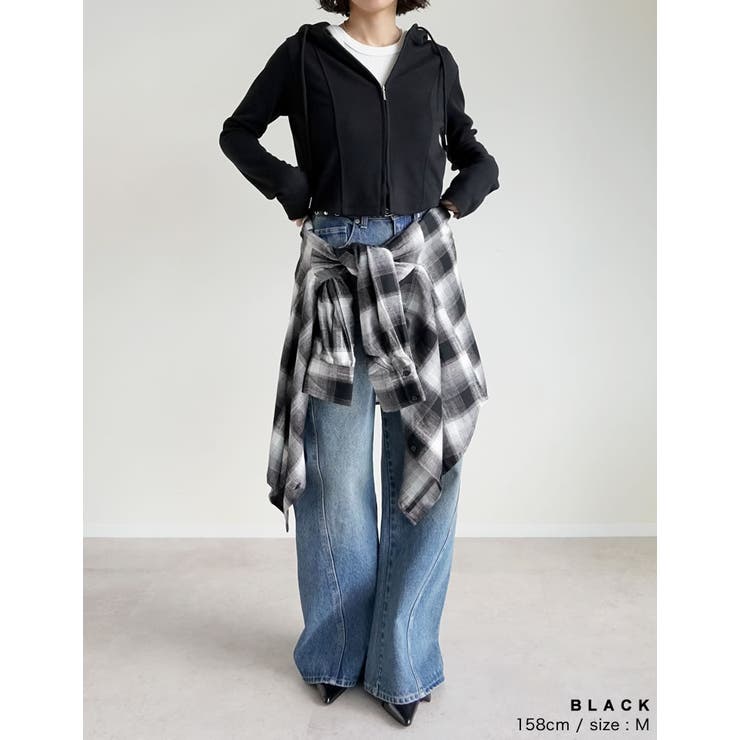 [イージーケア]ライトダンボールビスチェラインパーカー | Re:EDIT | 詳細画像7 