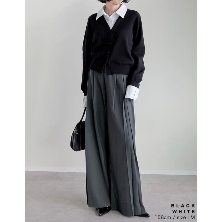 [2025AW COLLECTION]シャツドッキングレイヤード風ニットカーディ… | Re:EDIT | 詳細画像12 