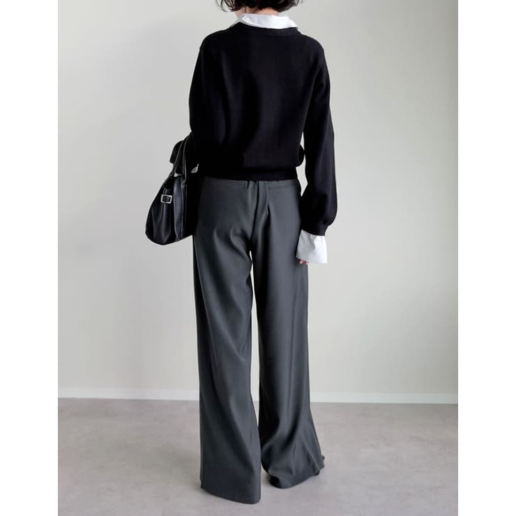 [2025AW COLLECTION]シャツドッキングレイヤード風ニットカーディ… | Re:EDIT | 詳細画像14 