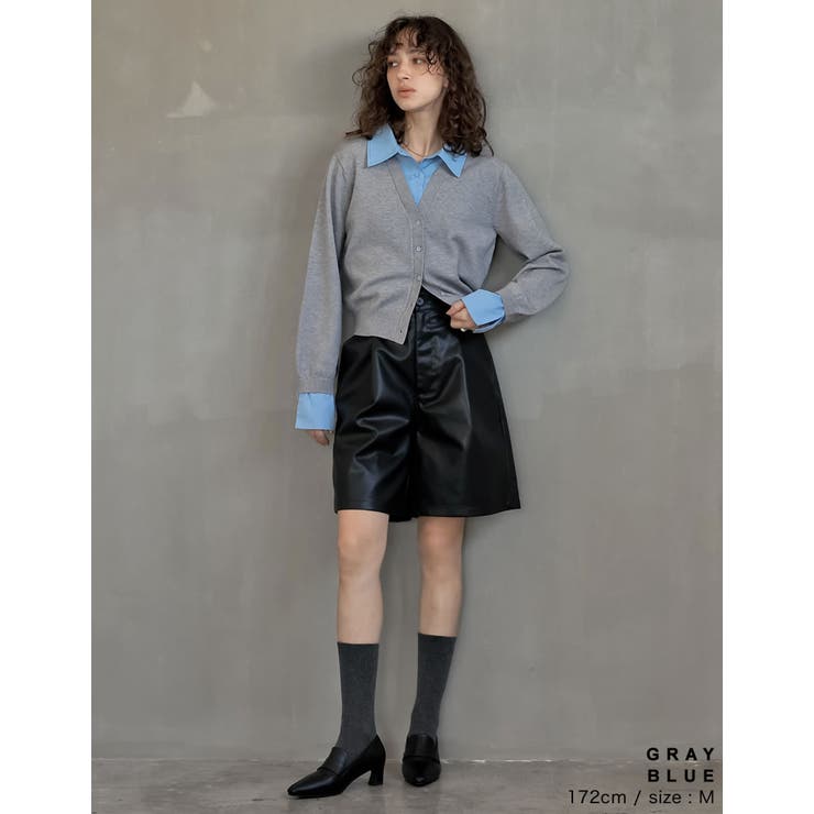 [2025AW COLLECTION]シャツドッキングレイヤード風ニットカーディ… | Re:EDIT | 詳細画像6 