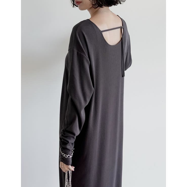 [乾燥機対応]リブカットソーバックシャンナローワンピース | Re:EDIT | 詳細画像12 