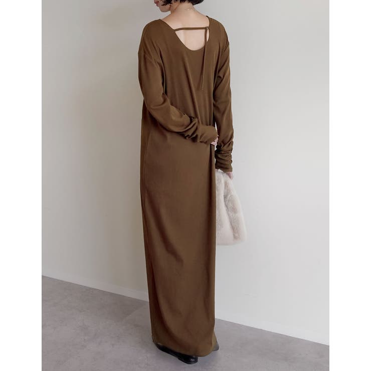 [乾燥機対応]リブカットソーバックシャンナローワンピース | Re:EDIT | 詳細画像17 