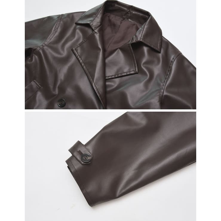 [2025AW COLLECTION]フェイクレザートレンチジャケット | Re:EDIT | 詳細画像12 