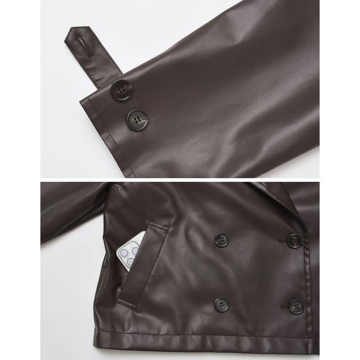 [2025AW COLLECTION]フェイクレザートレンチジャケット | Re:EDIT | 詳細画像13 