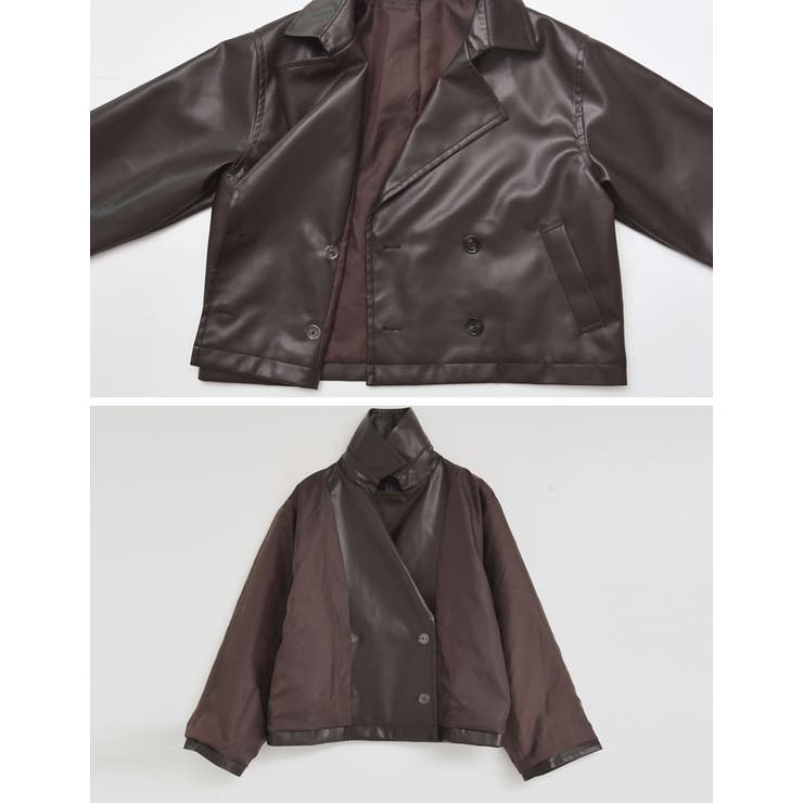 [2025AW COLLECTION]フェイクレザートレンチジャケット | Re:EDIT | 詳細画像14 