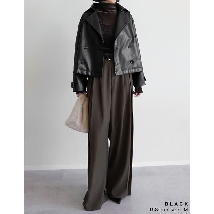 [2025AW COLLECTION]フェイクレザートレンチジャケット | Re:EDIT | 詳細画像8 