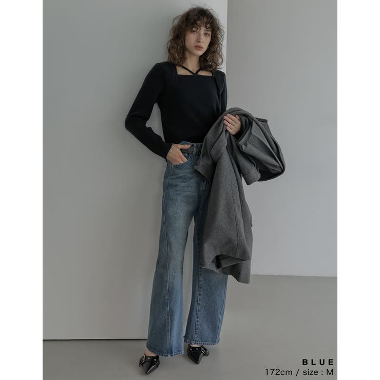 サイド切り替えコットンデニムパンツ | Re:EDIT | 詳細画像13 