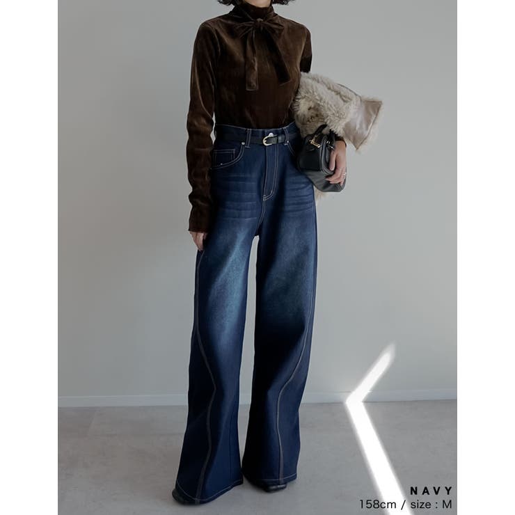 サイド切り替えコットンデニムパンツ | Re:EDIT | 詳細画像16 