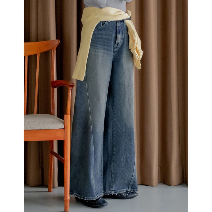 サイド切り替えコットンデニムパンツ | Re:EDIT | 詳細画像4 