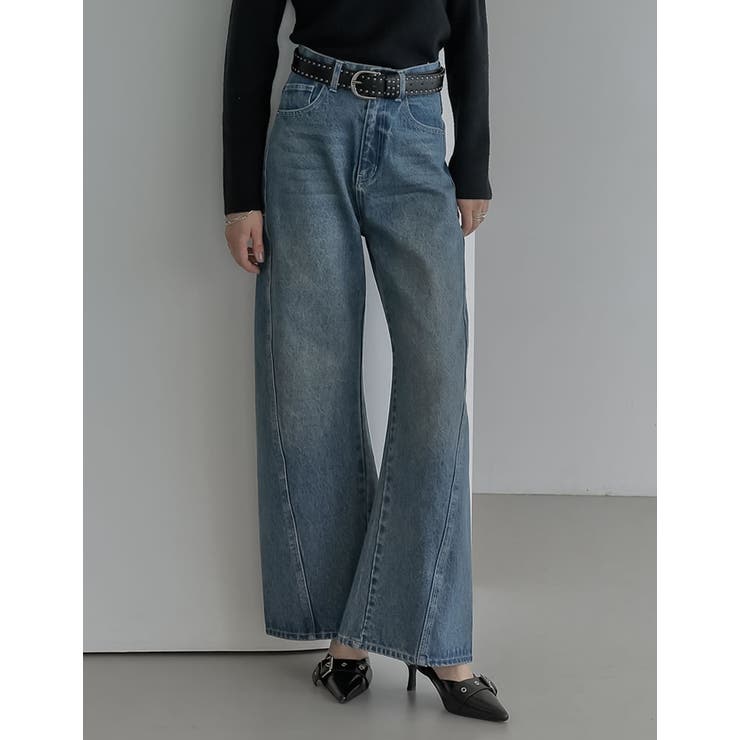 サイド切り替えコットンデニムパンツ | Re:EDIT | 詳細画像22 