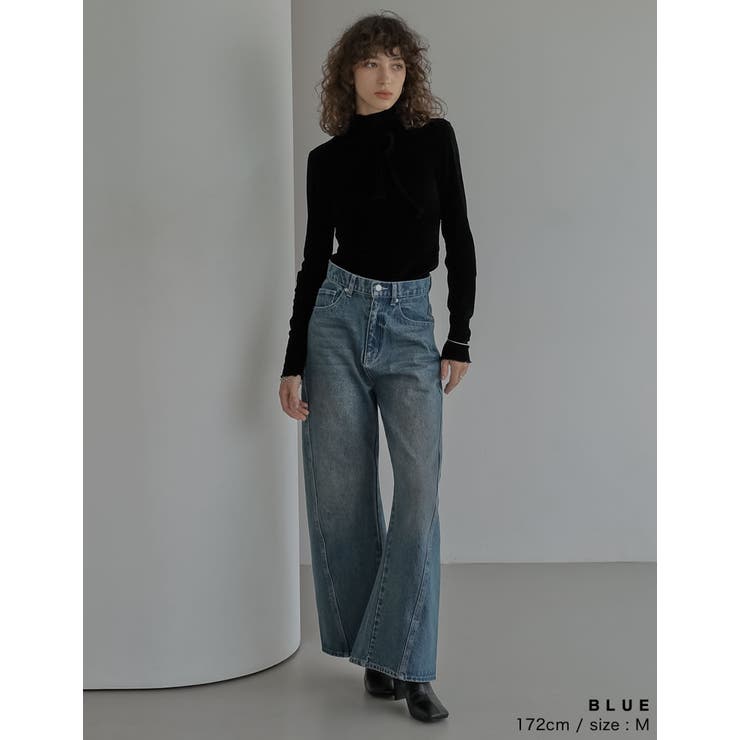 サイド切り替えコットンデニムパンツ | Re:EDIT | 詳細画像23 