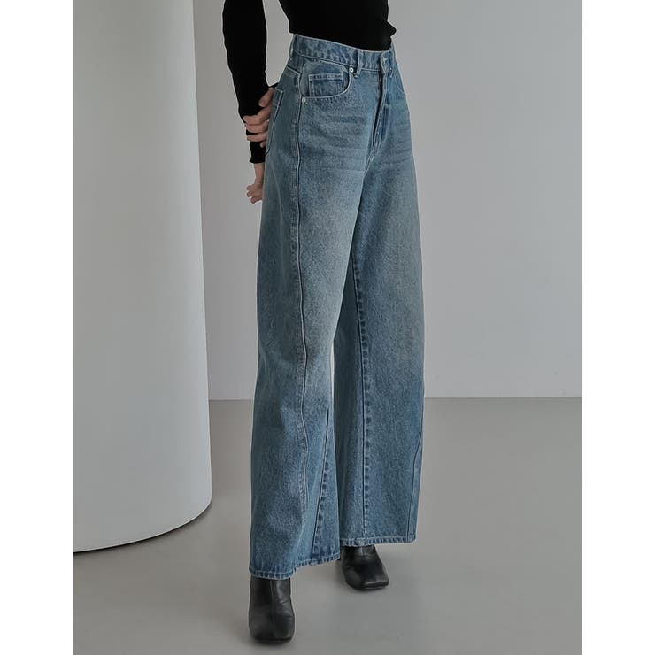 サイド切り替えコットンデニムパンツ | Re:EDIT | 詳細画像24 