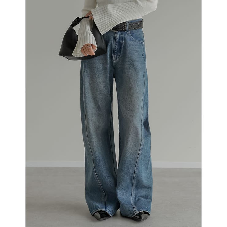 サイド切り替えコットンデニムパンツ | Re:EDIT | 詳細画像33 