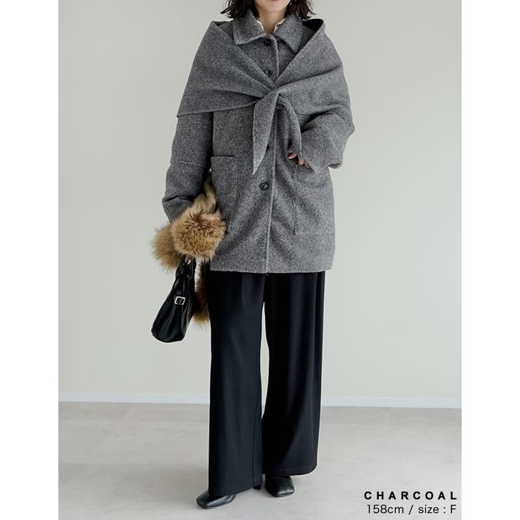 [2点セット]ショール付きステンカラーコート | Re:EDIT | 詳細画像13 