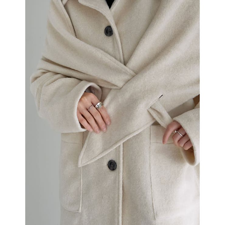 [2点セット]ショール付きステンカラーコート | Re:EDIT | 詳細画像16 